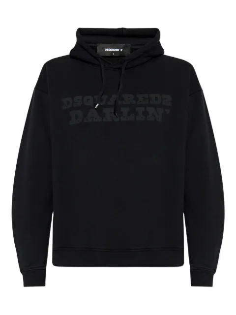 DSQUARED2 logo-print cotton hoodie Black S71GU0739S25030