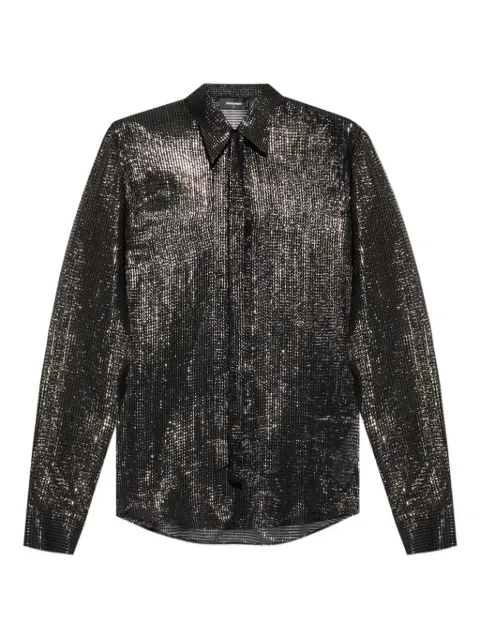 DSQUARED2 sparkling tie-neck shirt Black S74DM0940D35163