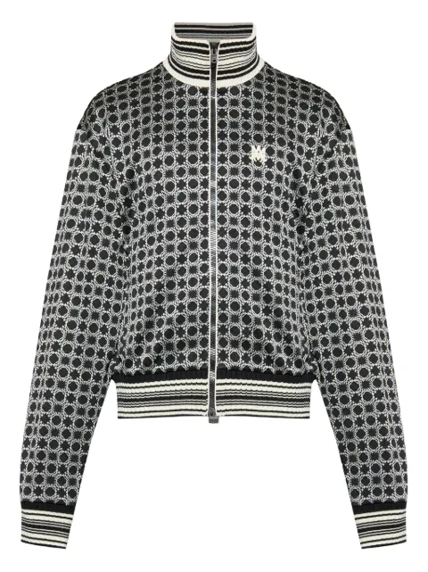 AMIRI geometric-pattern zip-up jacket Grey AMOUTJ1010