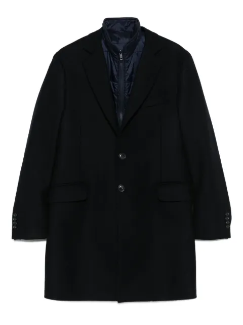 Fay single-breasted layered coat Blue NAM53511390
