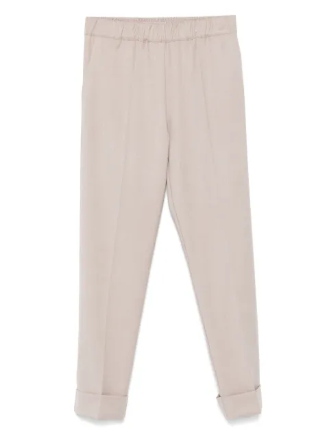 D.Exterior elastic-waistband cuffed trousers Neutrals 6175614NOC
