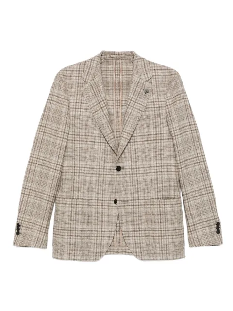 Lardini checked two-button blazer Green CN6202EAAIF65517