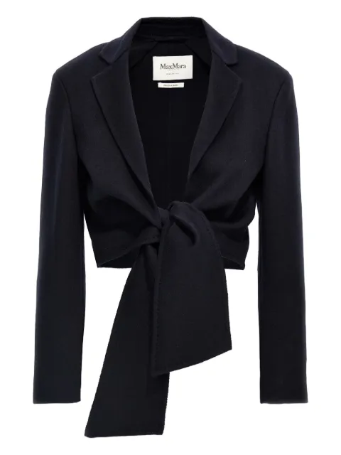 Max Mara tie-front notched-lapel jacket Blue CORONE005