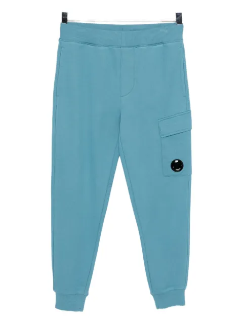 C.P. Company logo-plaque cotton track pants Blue 19CMSP717A005086W