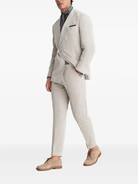 Brunello Cucinelli double-breasted pinstripe suit Neutrals MS466LDBHC050