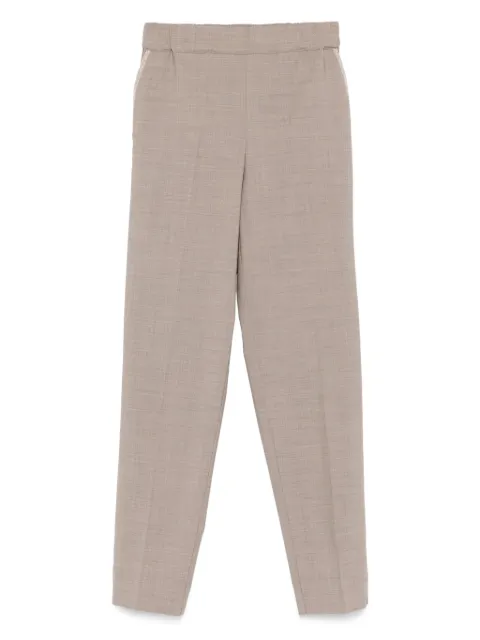 D.Exterior elastic-waistband wool trousers Neutrals 61924