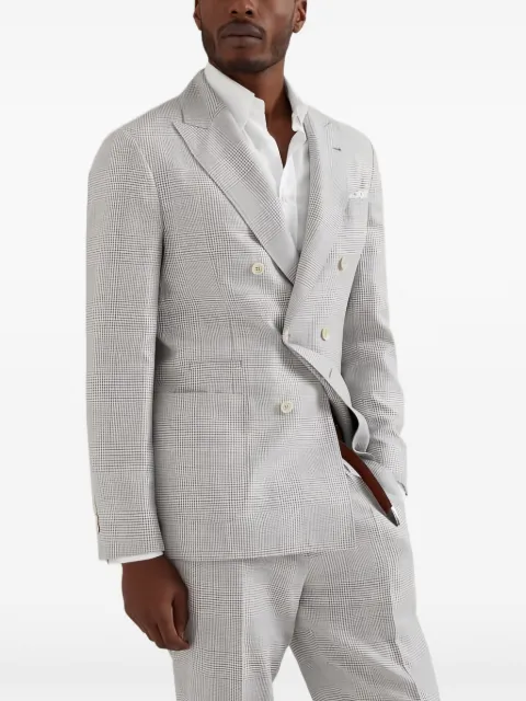 Brunello Cucinelli double-breasted checked suit Grey MS4967BBDC088