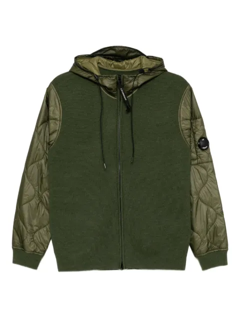 C.P. Company panelled hooded jacket Green 19CMKN062A006390M