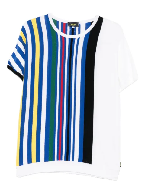 Versace Pre-Owned 2000s striped cotton sweater White VE250SCC
