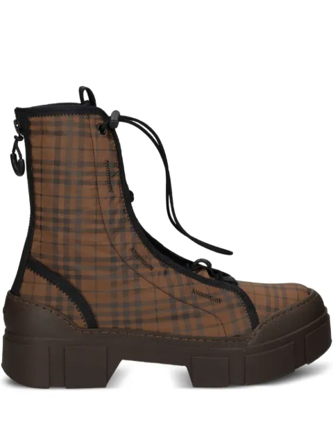 Vic Matie plaid-pattern lace-up boots Brown 1H4000DV14H090