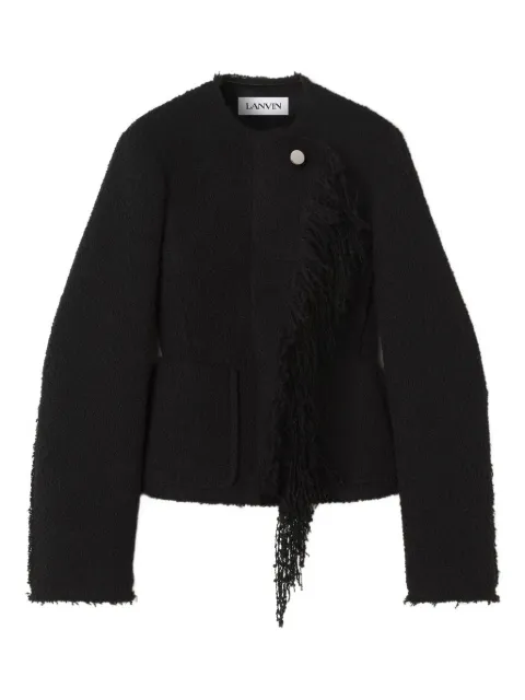 Lanvin asymmetrical fringe-detail jacket Black RWJA00046135