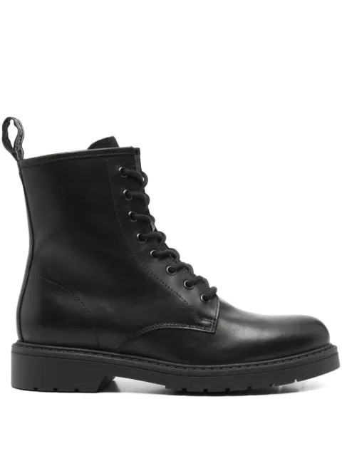NERO GIARDINI lace-up zip-detail combat boots Black I309183D100