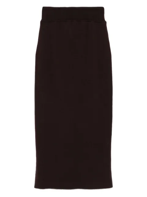 ALPHA STUDIO elastic-waistband midi skirt Brown AD4013M
