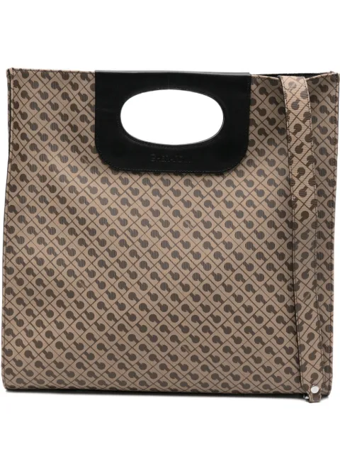 Gherardini New Piattina monogram-print tote bag Brown GHB0200MILLERIGHE