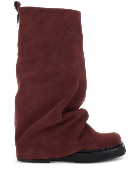 The Attico Robin suede combat boots Red 251WSH00798LBT040AA