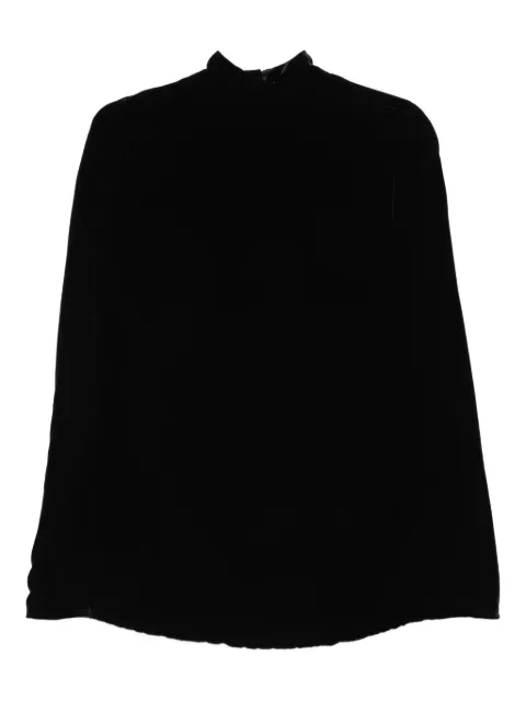 Raquel Diniz Palmas velvet high-neck cape Black 2003004