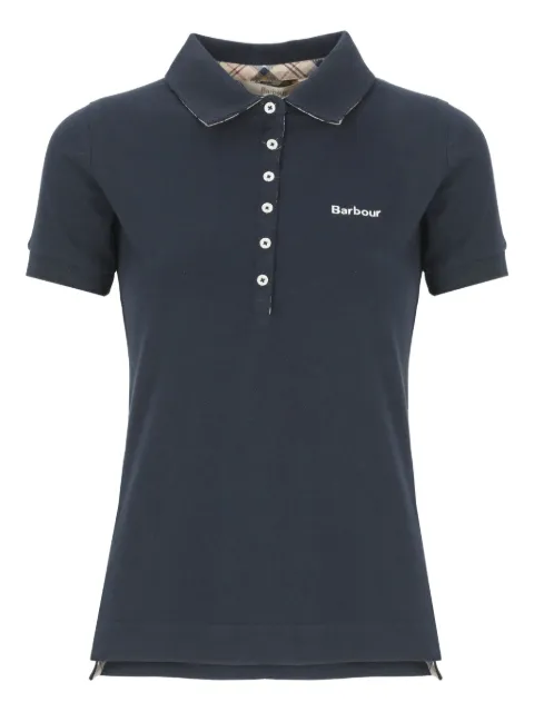 Barbour six-button embroidered-logo polo shirt Blue LML0634LML