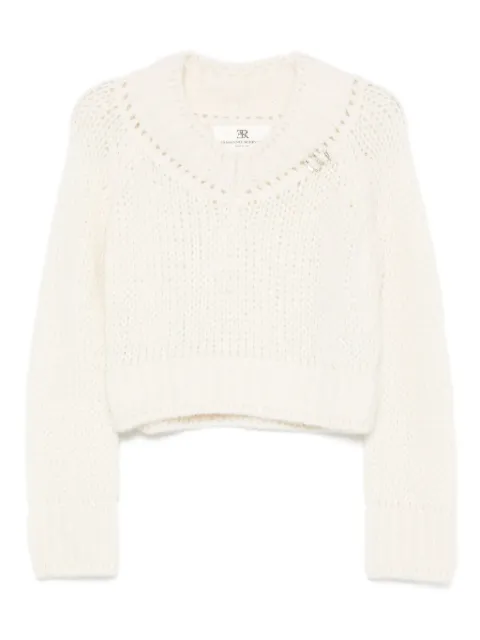 Ermanno Scervino V-neck cropped sweater Neutrals D475M336EOY