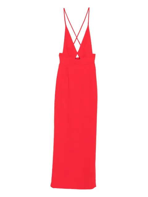 Solace London Milly cross-back maxi dress Red OS45030