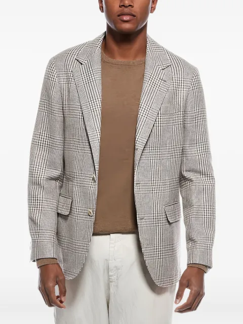Brunello Cucinelli flap-pocket checked blazer Grey MG4977BTDC002
