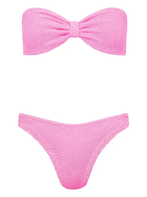 Hunza G Jean bandeau textured bikini Pink HNZGJEABUB