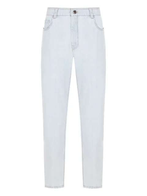 Brunello Cucinelli logo-patch straight-leg jeans Blue MA095P5732C8329