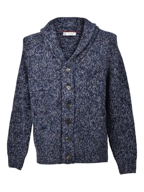 Brunello Cucinelli shawl-collar button cardigan Blue M3639116C1205