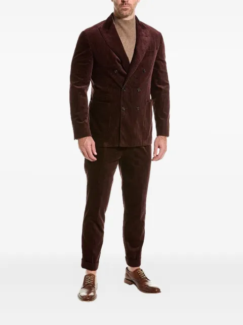 Brunello Cucinelli corduroy double-breasted suit Red ML463LDBHC3551