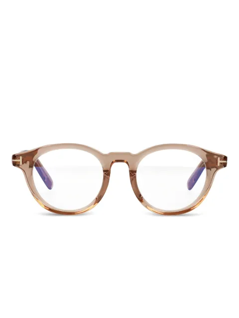 TOM FORD Eyewear round full-rim glasses Brown FT5931DB045