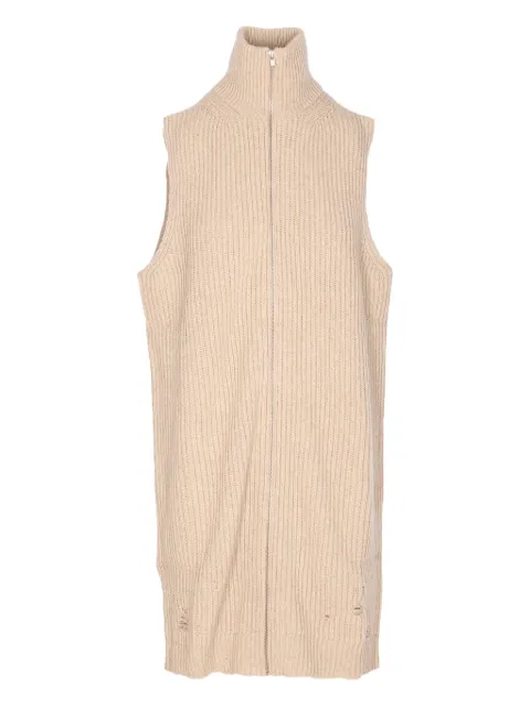 MM6 Maison Margiela high-neck zip-front top Neutrals S52FB0097M13138