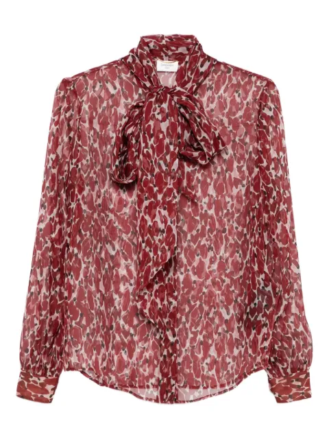 Saint Laurent abstract-pattern blouse Red 842861Y4J35