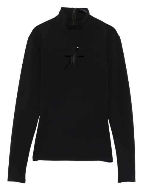 Mugler high-neck long-sleeve T-shirt Black 25F3TO0725859