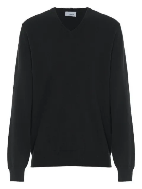 Malo V-neck cashmere sweater Black UXB111F1K02