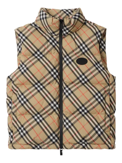Burberry check puffer gilet Neutrals 8113139