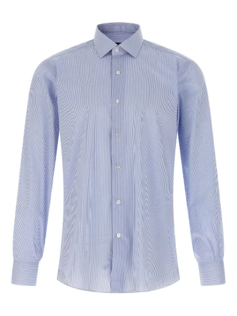 Barba striped pin-tuck shirt Blue I1U12P0150031U0001