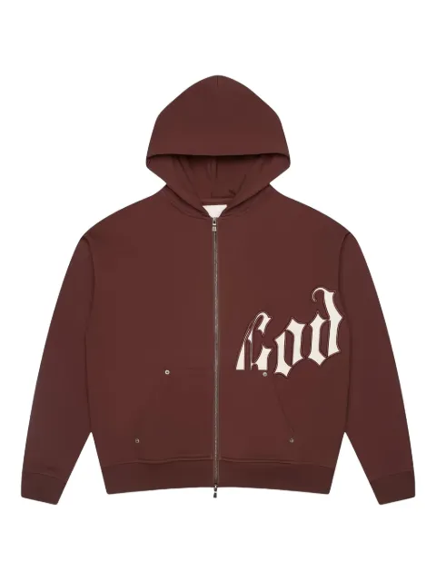 GODSPEED logo zip hoodie Brown UL4CBOAW
