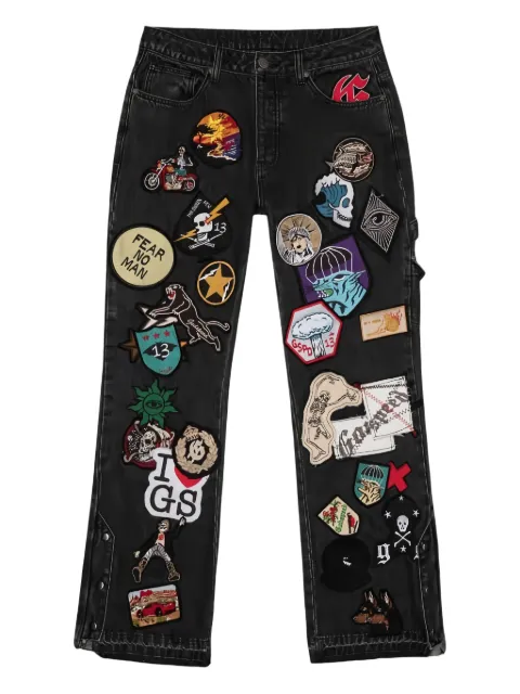 GODSPEED patchwork five-pocket jeans Black Y9NW59X4