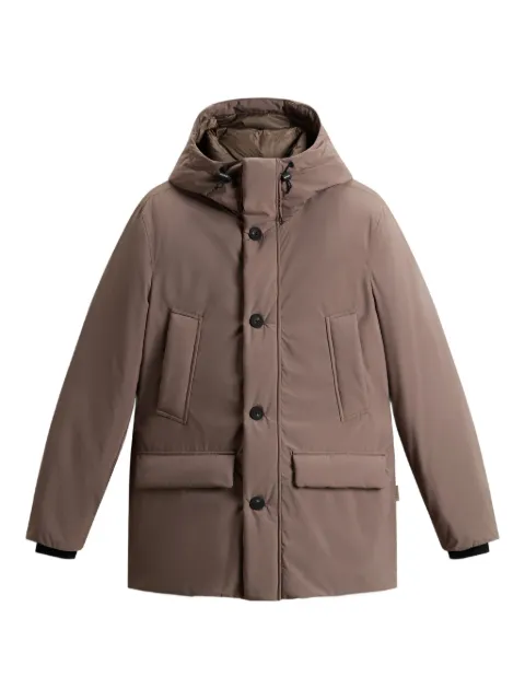 Woolrich hooded button-fastening jacket Brown CFWOOU2092MRUT5182
