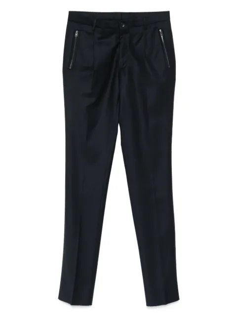 ETRO zip-pocket pleated trousers Blue MREA002999TU2K0