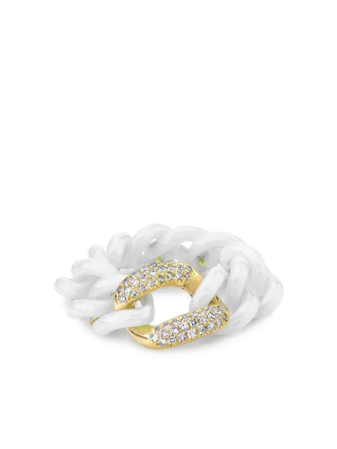 SHAY 18CT yellow gold medium link diamond ring Gold 103925SR344