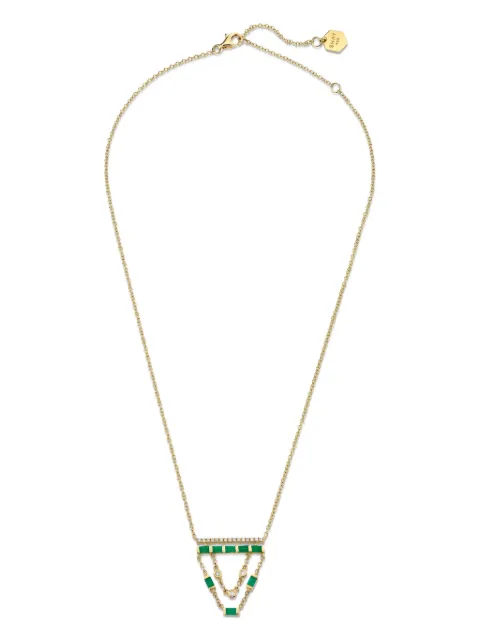 SHAY 18CT yellow gold cascade emerald and diamond necklace Gold 108450SN650
