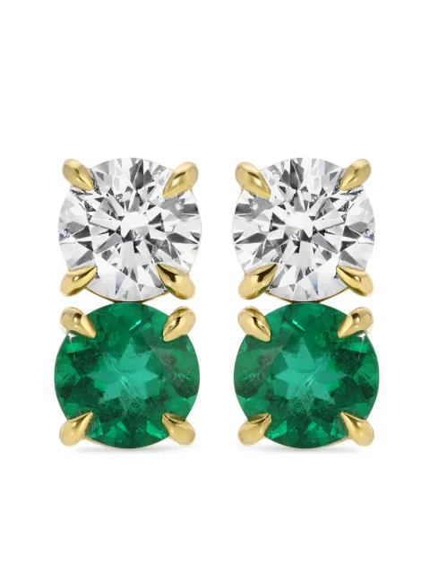 Anita Ko 18CT Gold Diamond Emerald Studs Earrings Gold AKE2DEMST124YG