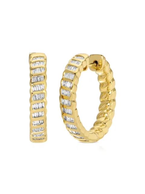 Anita Ko 18CT yellow gold Zoe diamond hoops Gold AKEBDZOETBYG