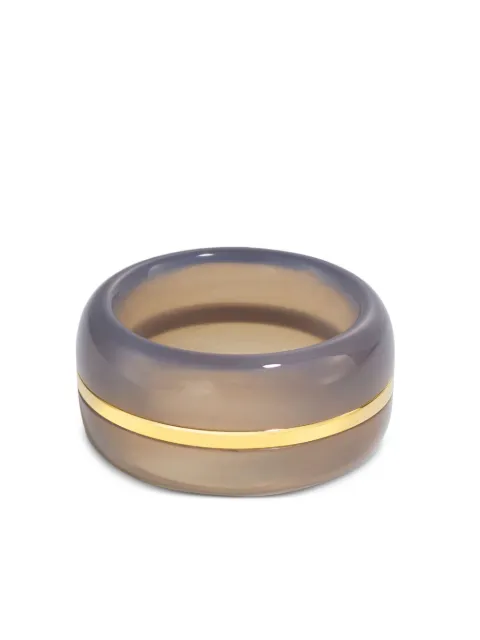 By Pariah 14CT gold agate ring Grey BPPS26CRRI01GA