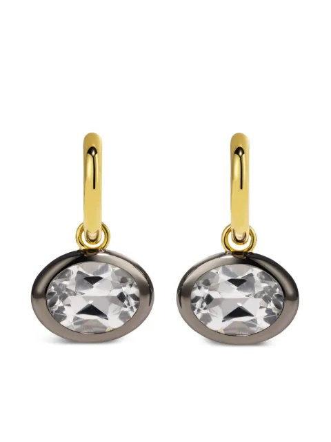 By Pariah 14CT yellow gold Orbit topaz hoops Gold BPPF25EA02WTBR