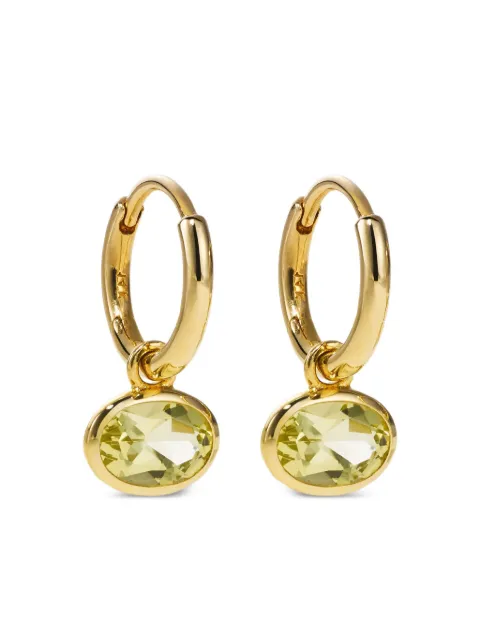 By Pariah 14CT gold Orbit quartz hoop earrings Gold BPPF23EA05LQ14K