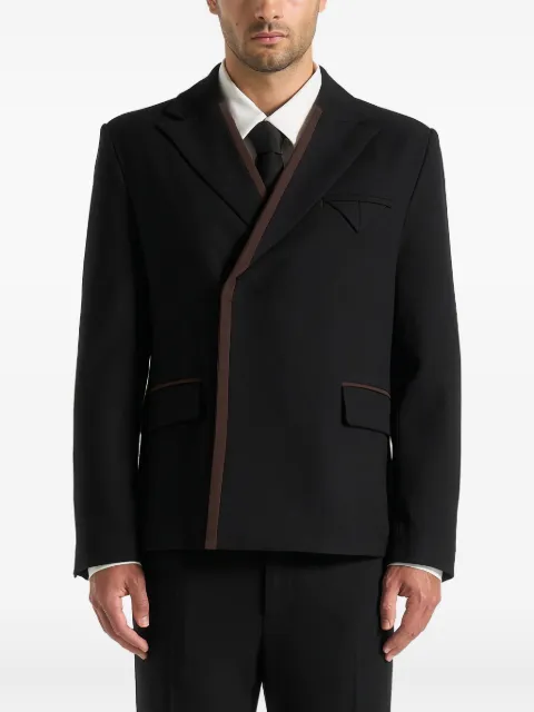 Manière De Voir Alec double breasted suit jacket with contrast lapel Black MAN3491