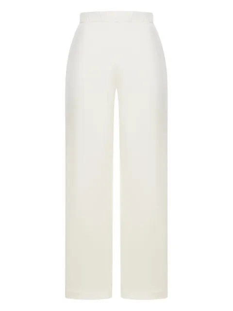 Max Mara elastic-waistband silk-cotton trousers White 2521786038600