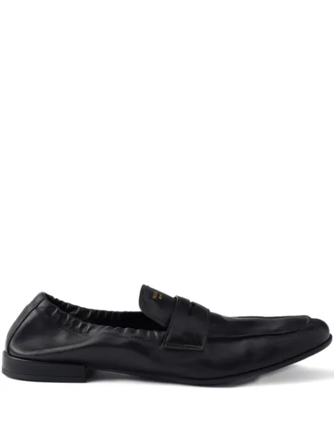 Prada shuffle antiqued leather loafers Black 1D051OF010070