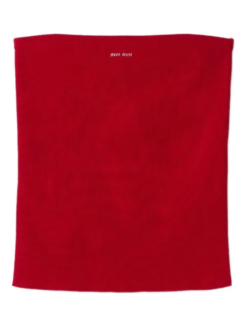 Miu Miu logo-intarsia top Red MMV311SOOO18HY